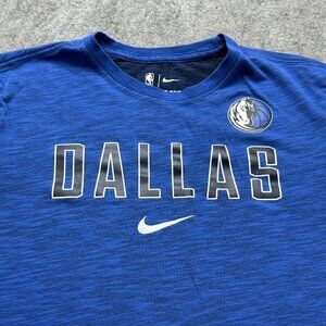 Dallas Mavericks Nike Shirt Men M Blue DRI-FIT Space Dye Athletic Performance